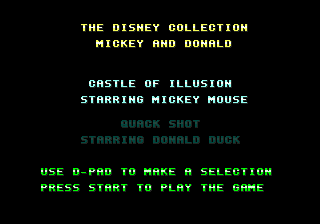 Disney Collection: Castle of Illusion & Quack Shot