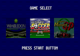 Sega Sports 1 (Wimbledon, Ult.Soccer, Super Monaco)