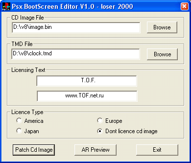 PSX BootScreen Editor