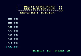 TotoTek Multi-Game Menu